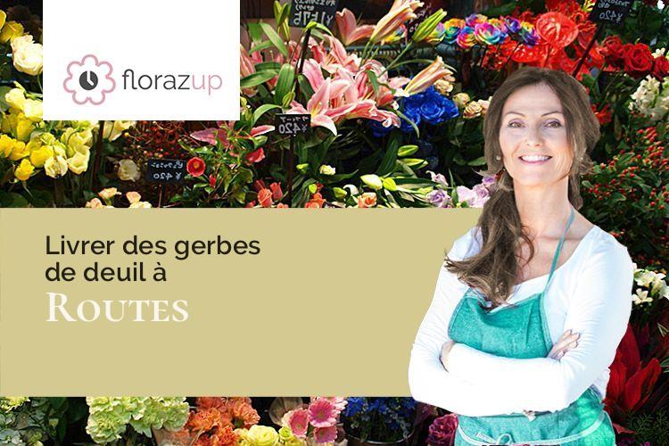 couronnes de fleurs pour un décès à Routes (Seine-Maritime/76560)