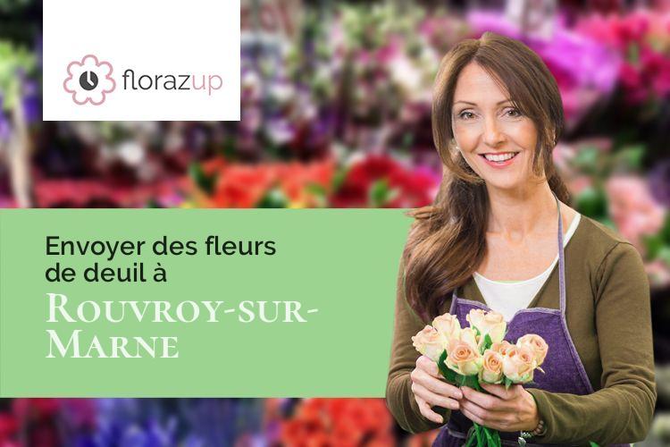 couronnes de fleurs pour des funérailles à Rouvroy-sur-Marne (Haute-Marne/52300)