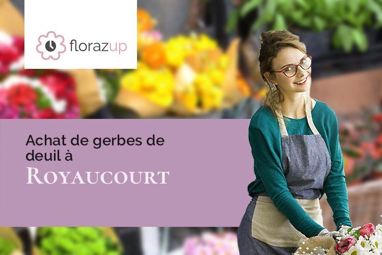 croix de fleurs pour un décès à Royaucourt (Oise/60420)