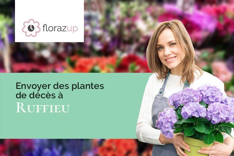 fleurs deuil pour un deuil à Ruffieu (Ain/01260)