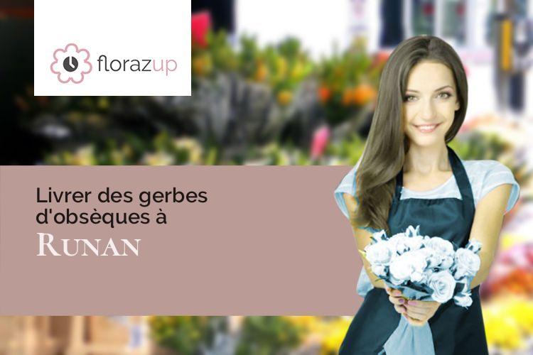 gerbes de fleurs pour un deuil à Runan (Côtes-d'Armor/22260)