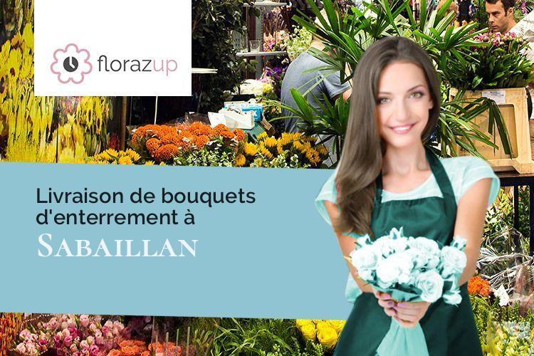 croix de fleurs pour un enterrement à Sabaillan (Gers/32420)