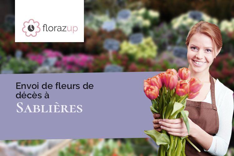 couronnes de fleurs pour des funérailles à Sablières (Ardèche/07260)