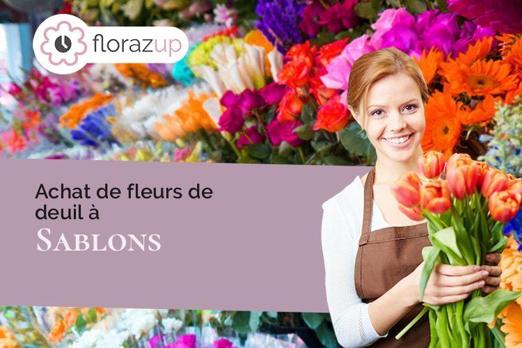 couronnes de fleurs pour un deuil à Sablons (Isère/38550)