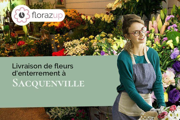 couronnes florales pour un deuil à Sacquenville (Eure/27930)