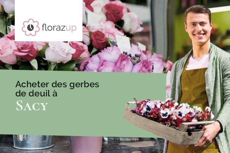 compositions florales pour un enterrement à Sacy (Marne/51500)