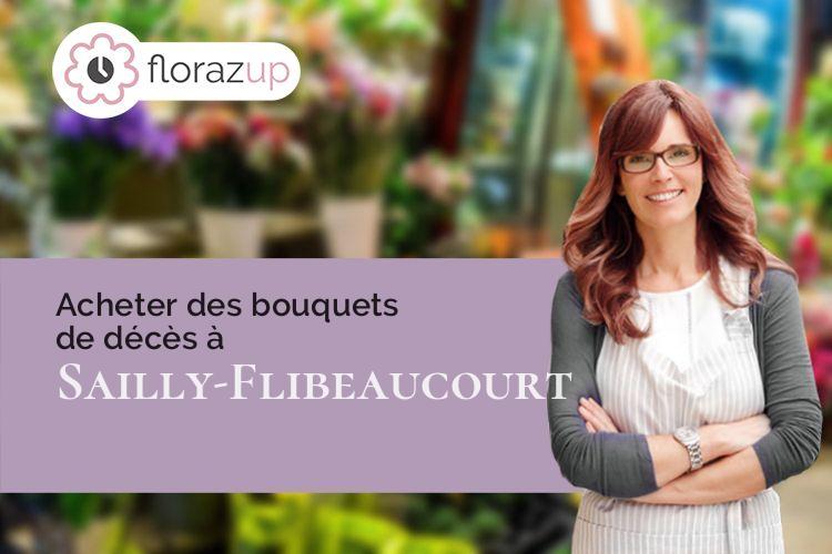 créations florales pour un enterrement à Sailly-Flibeaucourt (Somme/80970)