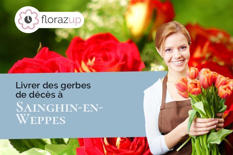 créations florales pour un enterrement à Sainghin-en-Weppes (Nord/59184)