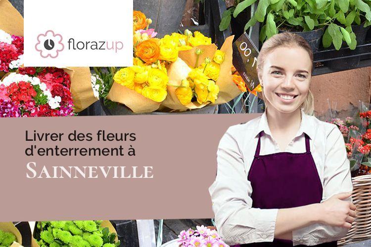 compositions de fleurs pour des funérailles à Sainneville (Seine-Maritime/76430)