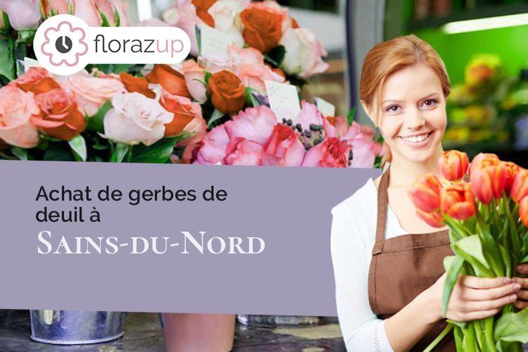 coeur de fleurs pour un deuil à Sains-du-Nord (Nord/59177)