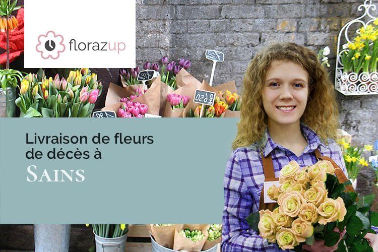 créations florales pour un décès à Sains (Ille-et-Vilaine/35610)