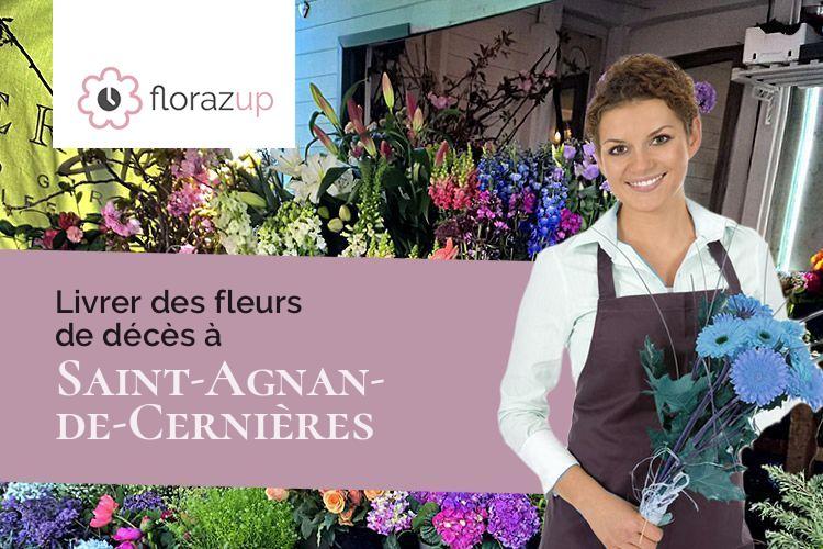 couronnes de fleurs pour un deuil à Saint-Agnan-de-Cernières (Eure/27390)