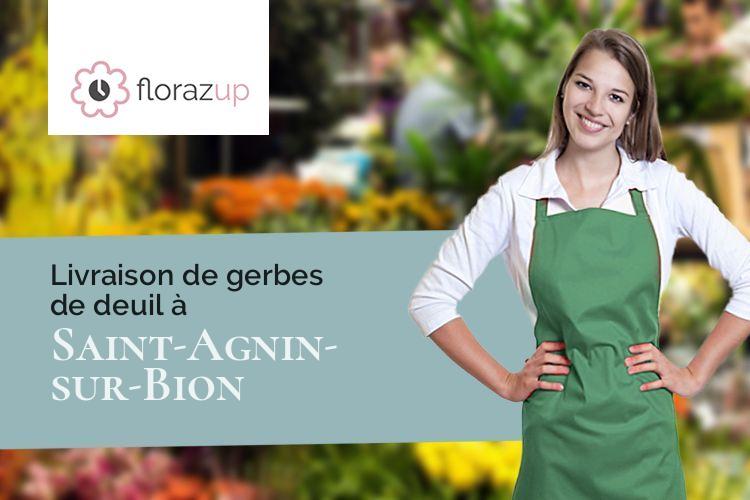 couronnes florales pour un deuil à Saint-Agnin-sur-Bion (Isère/38300)