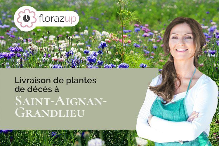 coeur de fleurs pour un enterrement à Saint-Aignan-Grandlieu (Loire-Atlantique/44860)