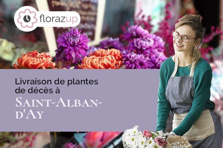 fleurs deuil pour un décès à Saint-Alban-d'Ay (Ardèche/07790)
