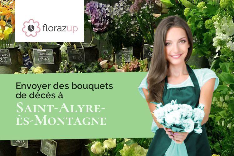 créations de fleurs pour des obsèques à Saint-Alyre-ès-Montagne (Puy-de-Dôme/63420)