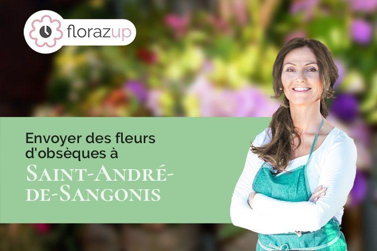 gerbes de fleurs pour des obsèques à Saint-André-de-Sangonis (Hérault/34725)