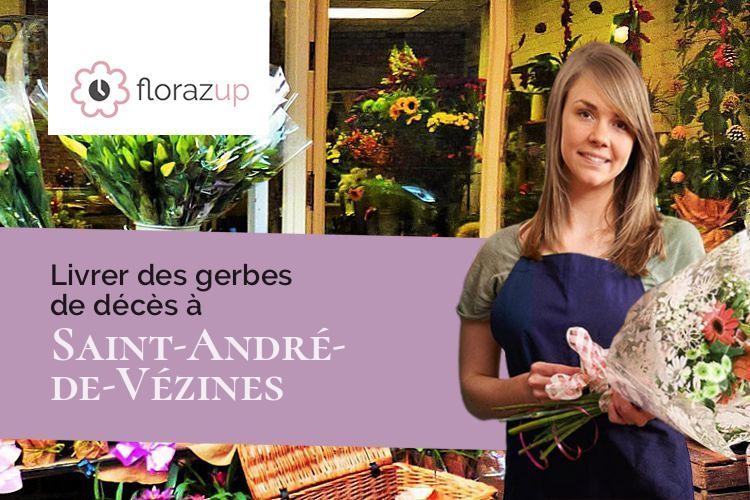 créations florales pour un enterrement à Saint-André-de-Vézines (Aveyron/12720)