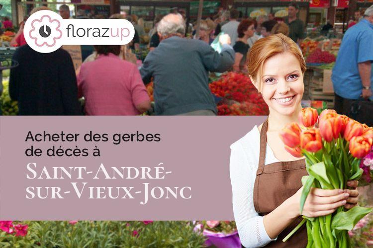 compositions de fleurs pour un enterrement à Saint-André-sur-Vieux-Jonc (Ain/01240)