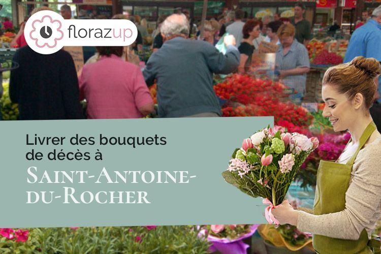 compositions florales pour un enterrement à Saint-Antoine-du-Rocher (Indre-et-Loire/37360)