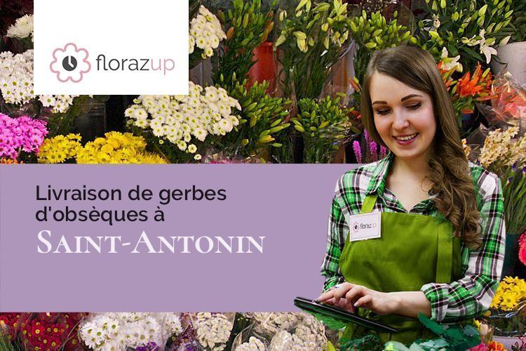 fleurs deuil pour des funérailles à Saint-Antonin (Gers/32120)