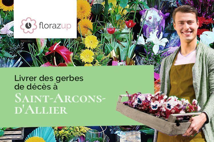 couronnes de fleurs pour des funérailles à Saint-Arcons-d'Allier (Haute-Loire/43300)