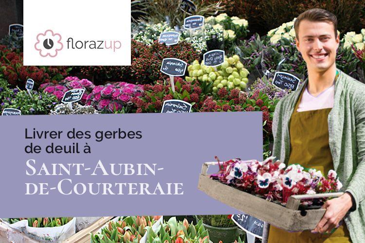 couronnes florales pour un deuil à Saint-Aubin-de-Courteraie (Orne/61560)