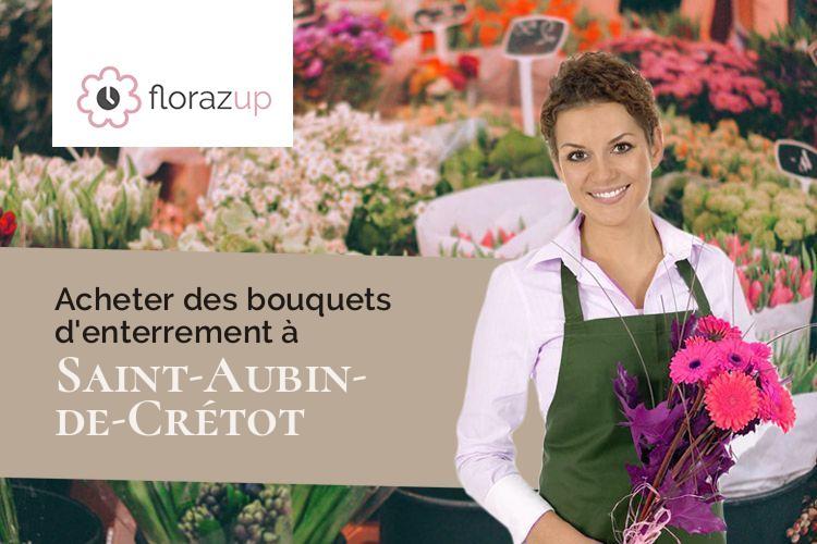 gerbes de fleurs pour des funérailles à Saint-Aubin-de-Crétot (Seine-Maritime/76190)