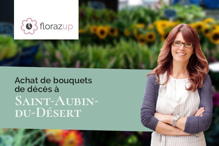 croix de fleurs pour un décès à Saint-Aubin-du-Désert (Mayenne/53700)