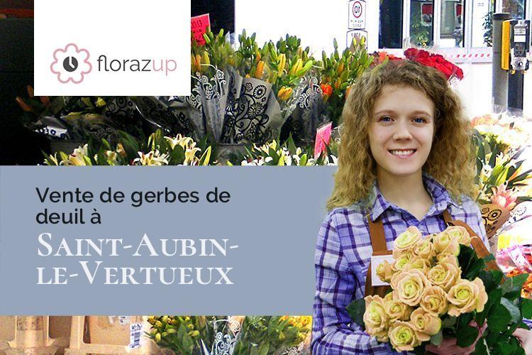 croix de fleurs pour une crémation à Saint-Aubin-le-Vertueux (Eure/27300)