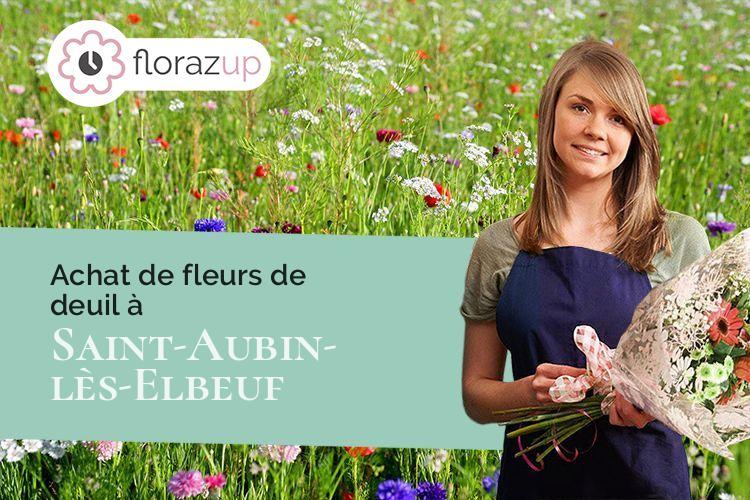 fleurs deuil pour un décès à Saint-Aubin-lès-Elbeuf (Seine-Maritime/76410)