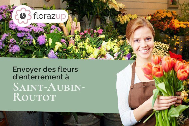 couronnes de fleurs pour un enterrement à Saint-Aubin-Routot (Seine-Maritime/76430)