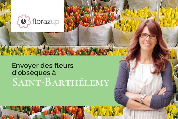 croix de fleurs pour des funérailles à Saint-Barthélemy (Isère/38270)