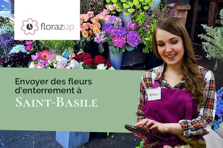 fleurs deuil pour des funérailles à Saint-Basile (Ardèche/07270)