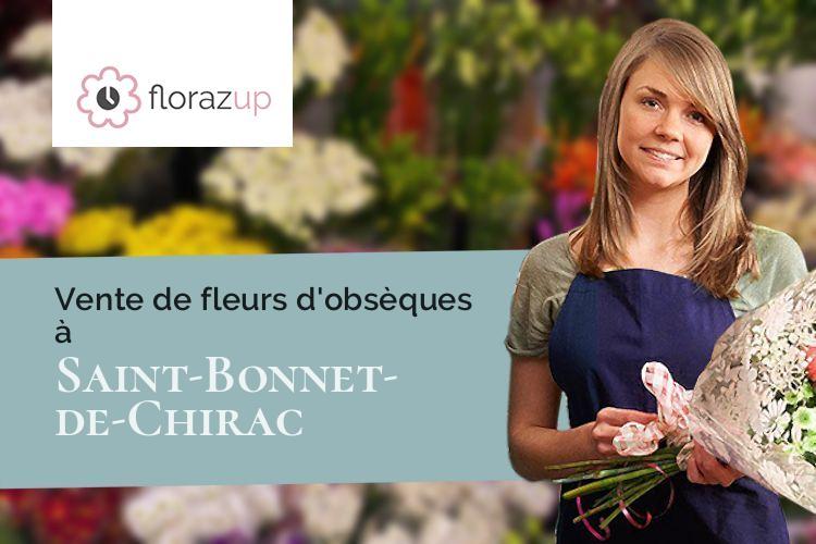 créations de fleurs pour un deuil à Saint-Bonnet-de-Chirac (Lozère/48100)