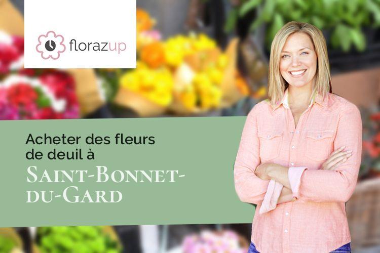 fleurs deuil pour un deuil à Saint-Bonnet-du-Gard (Gard/30210)