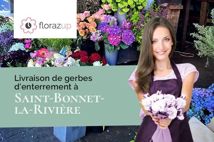coeurs de fleurs pour un deuil à Saint-Bonnet-la-Rivière (Corrèze/19130)