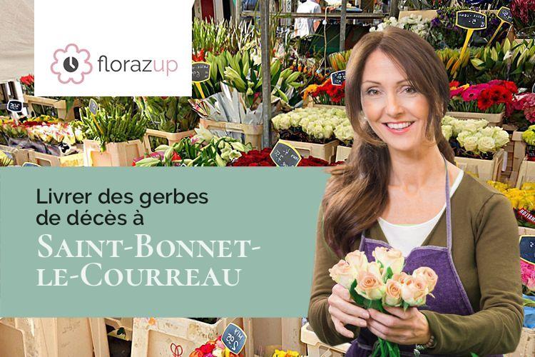 coeurs de fleurs pour des funérailles à Saint-Bonnet-le-Courreau (Loire/42940)