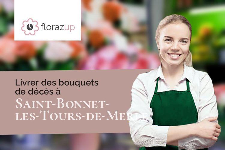 compositions de fleurs pour un décès à Saint-Bonnet-les-Tours-de-Merle (Corrèze/19430)