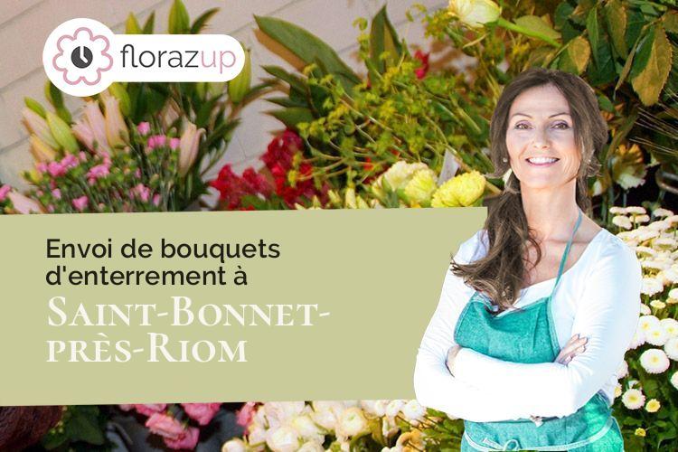 bouquets de fleurs pour un deuil à Saint-Bonnet-près-Riom (Puy-de-Dôme/63200)