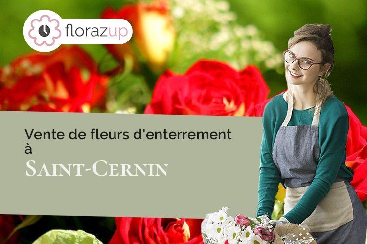 coeur de fleurs pour un décès à Saint-Cernin (Cantal/15310)