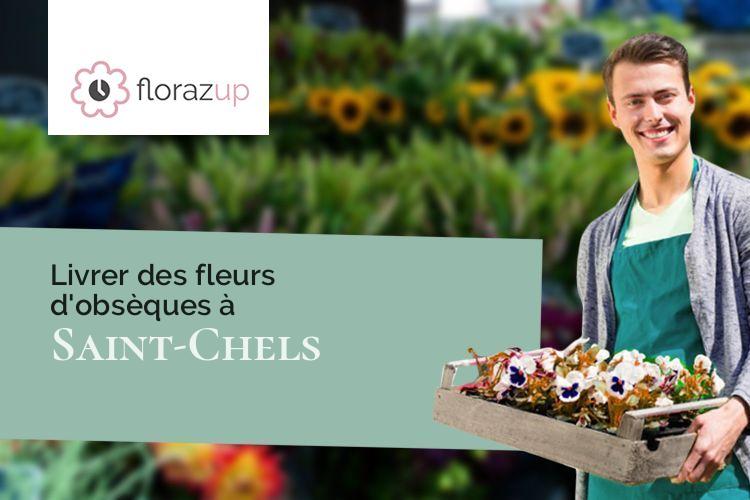 coeurs de fleurs pour des funérailles à Saint-Chels (Lot/46160)