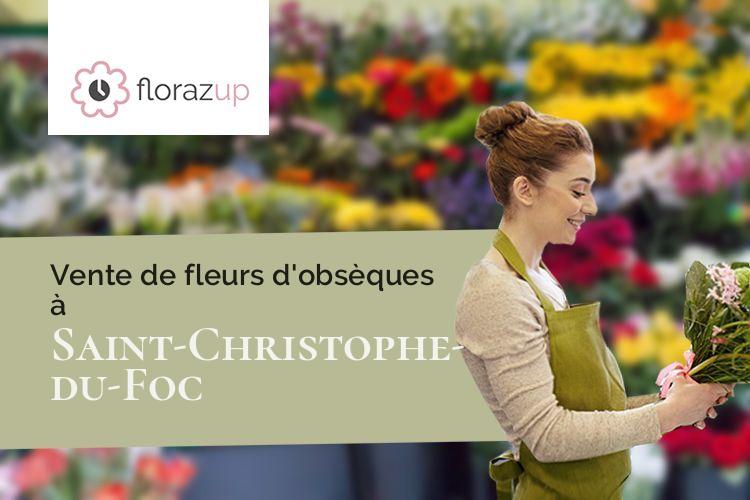 couronnes de fleurs pour un enterrement à Saint-Christophe-du-Foc (Manche/50340)
