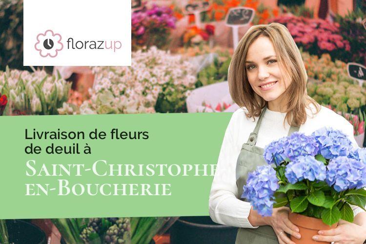 couronnes de fleurs pour des obsèques à Saint-Christophe-en-Boucherie (Indre/36400)