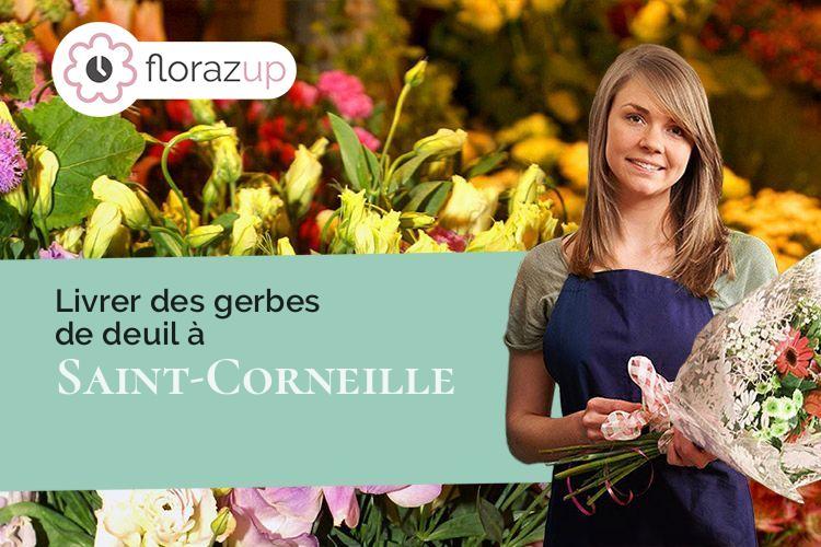 couronnes de fleurs pour un deuil à Saint-Corneille (Sarthe/72460)