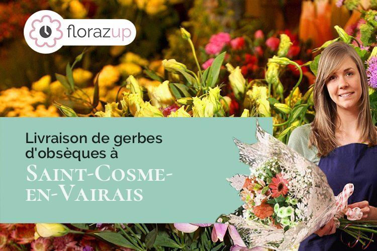couronnes de fleurs pour des funérailles à Saint-Cosme-en-Vairais (Sarthe/72110)