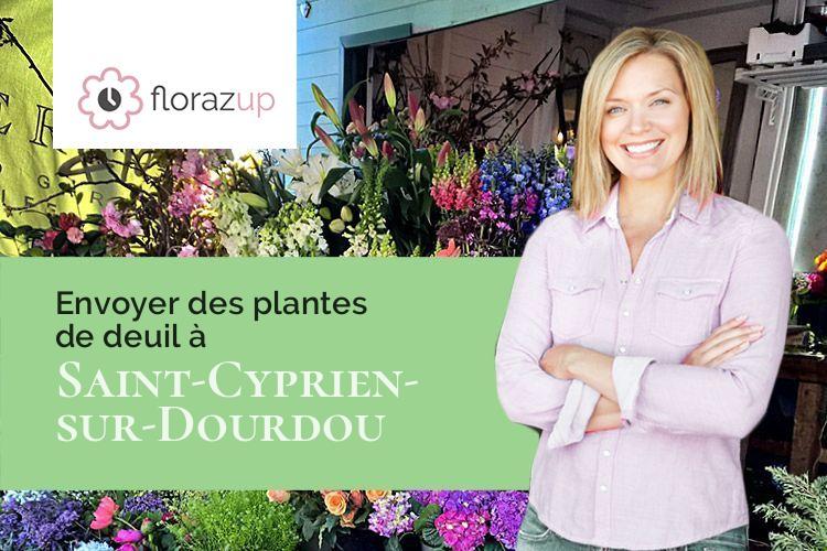 gerbes de fleurs pour un décès à Saint-Cyprien-sur-Dourdou (Aveyron/12320)