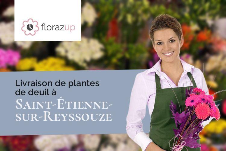 couronnes de fleurs pour des funérailles à Saint-Étienne-sur-Reyssouze (Ain/01190)