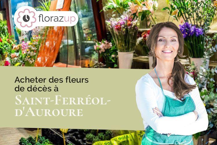 couronnes de fleurs pour un enterrement à Saint-Ferréol-d'Auroure (Haute-Loire/43330)