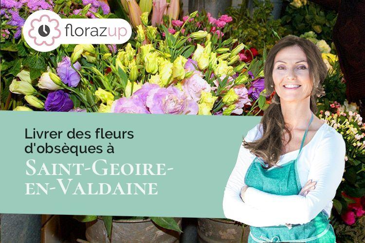 croix de fleurs pour un deuil à Saint-Geoire-en-Valdaine (Isère/38620)